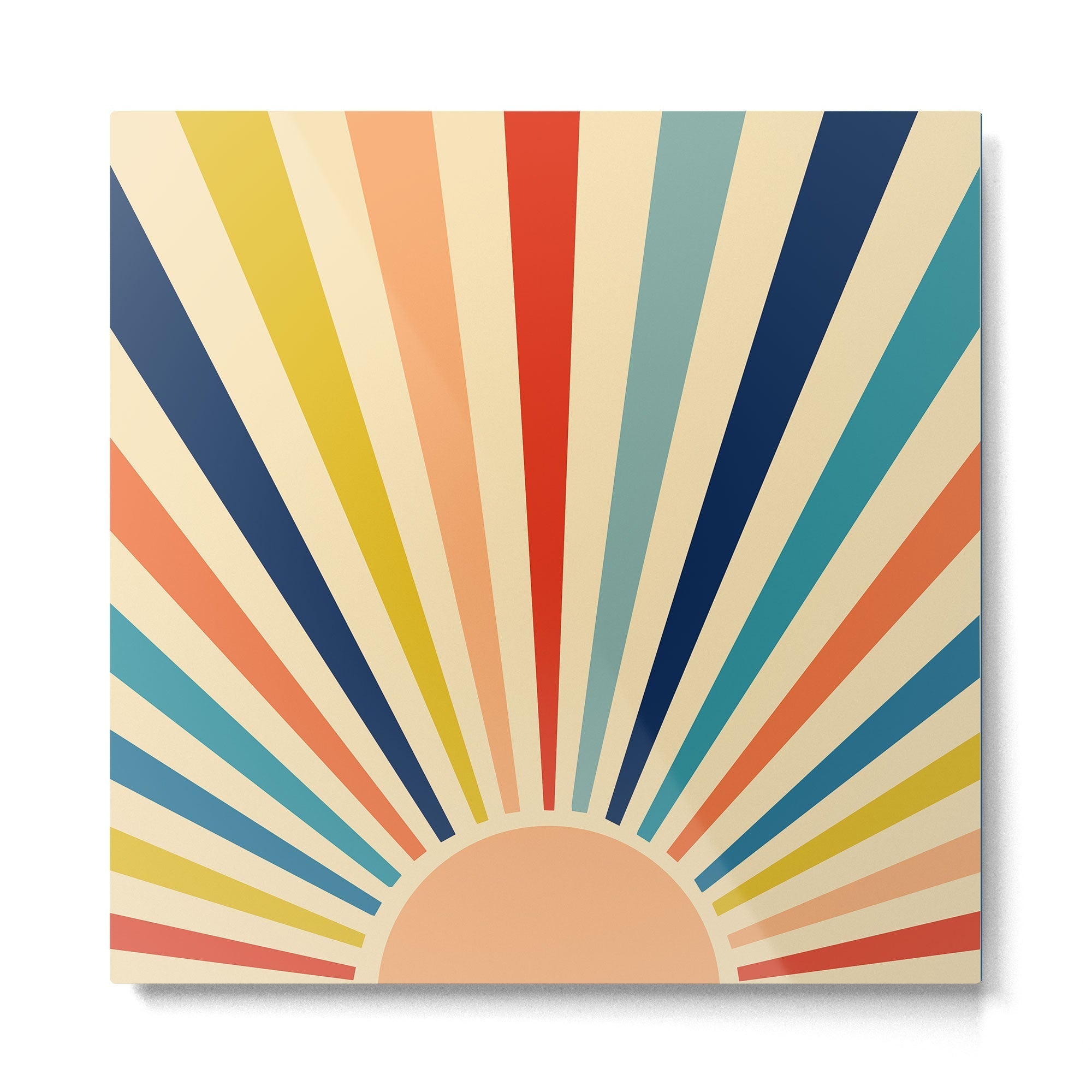 60s retro sun  Metal Print