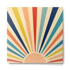 60s retro sun  Metal Print