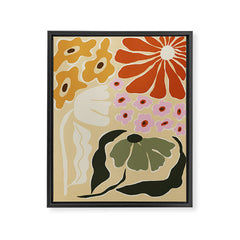 70s tropical fun flower Framed Canvas Print