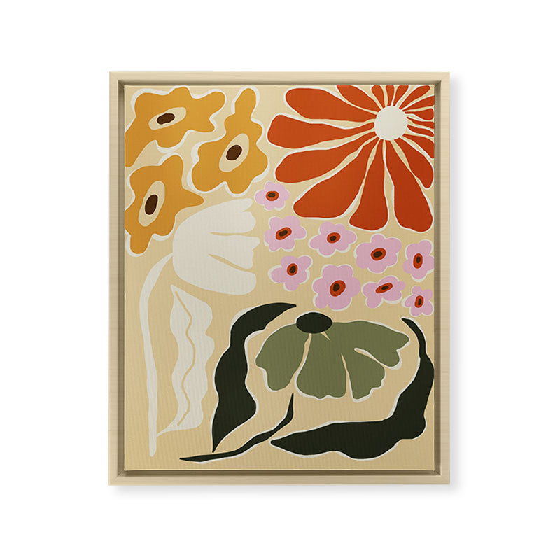 70s tropical fun flower Framed Canvas Print