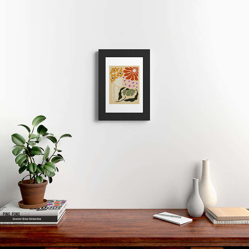 70s tropical fun flower Framed Art Print