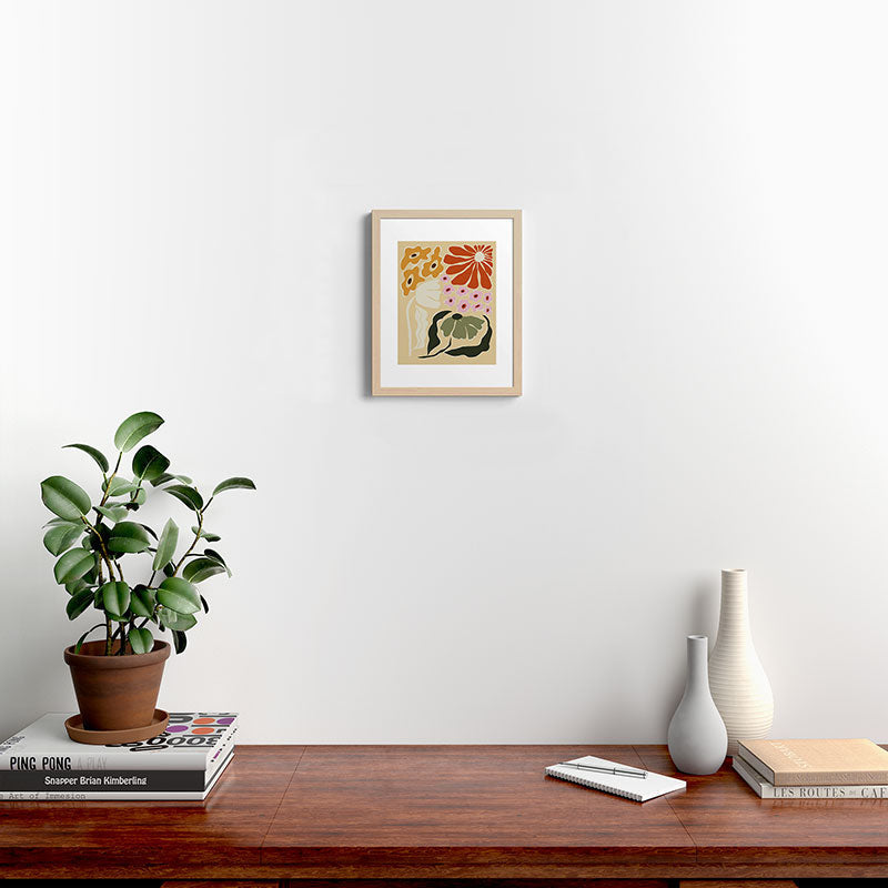 70s tropical fun flower Framed Art Print