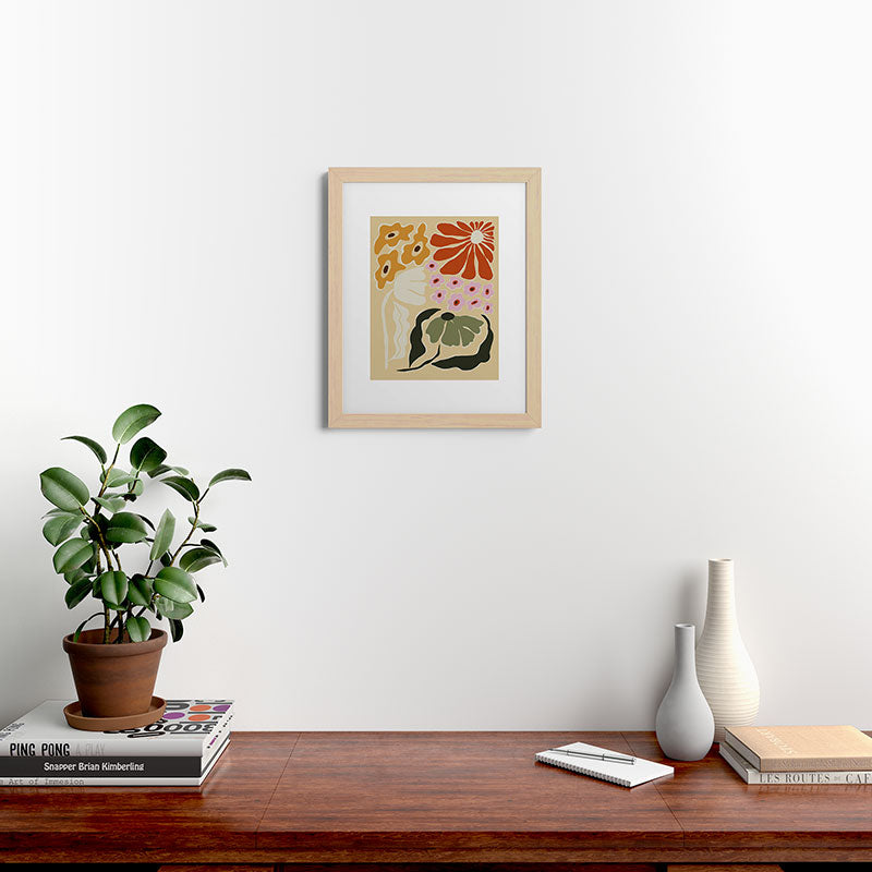 70s tropical fun flower Framed Art Print