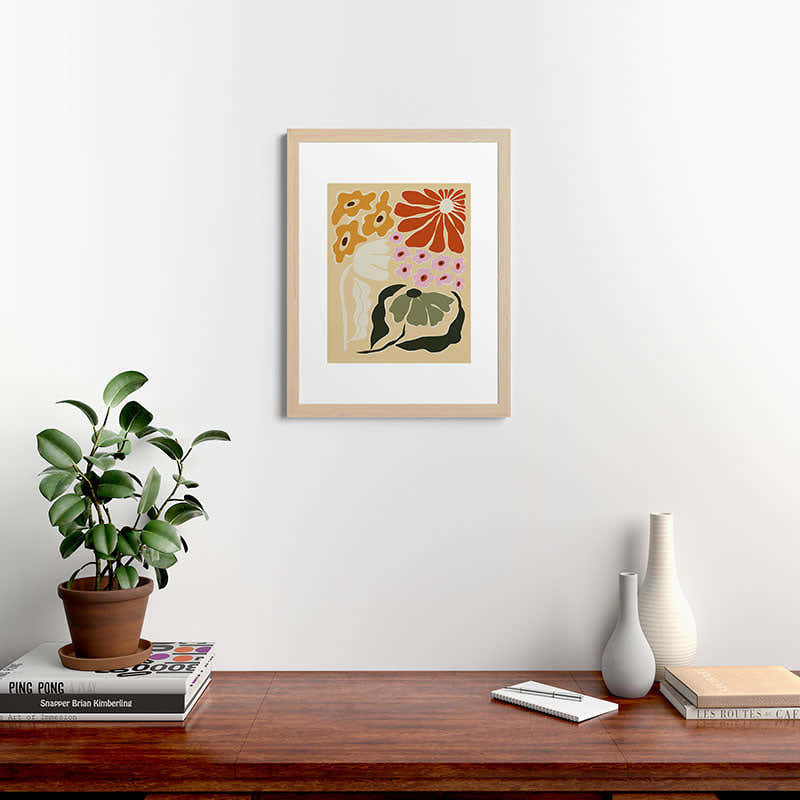 70s tropical fun flower Framed Art Print