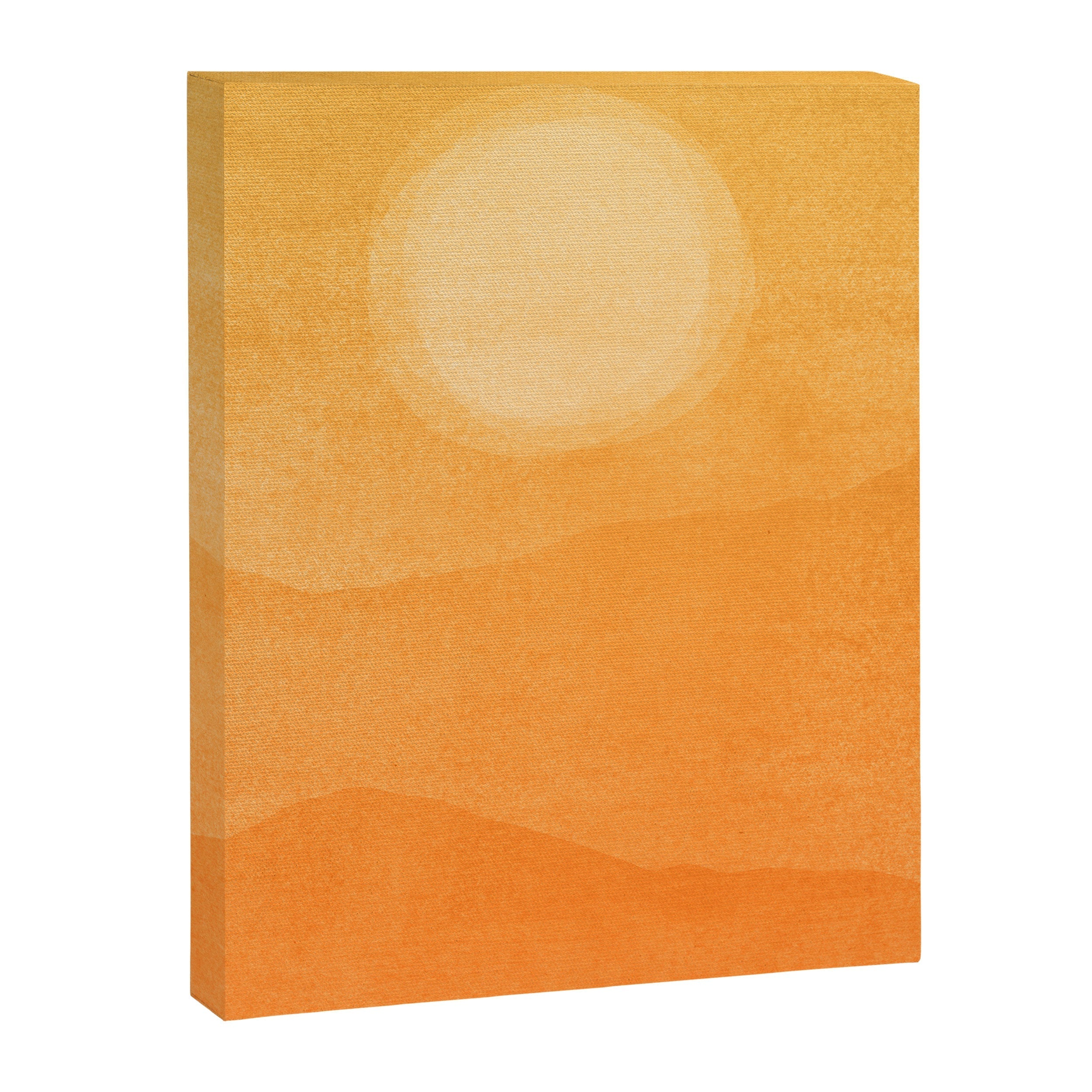 70s Style Golden Sunset Abstract Landscape Canvas Print