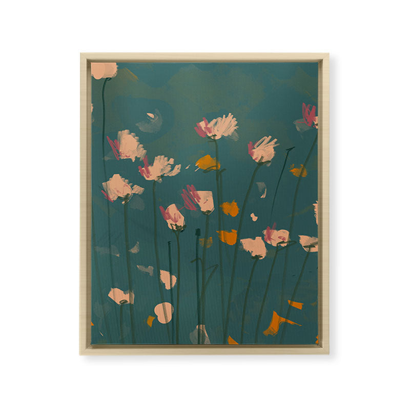 A Field Of Flowers Bloom Framed Canvas Print
