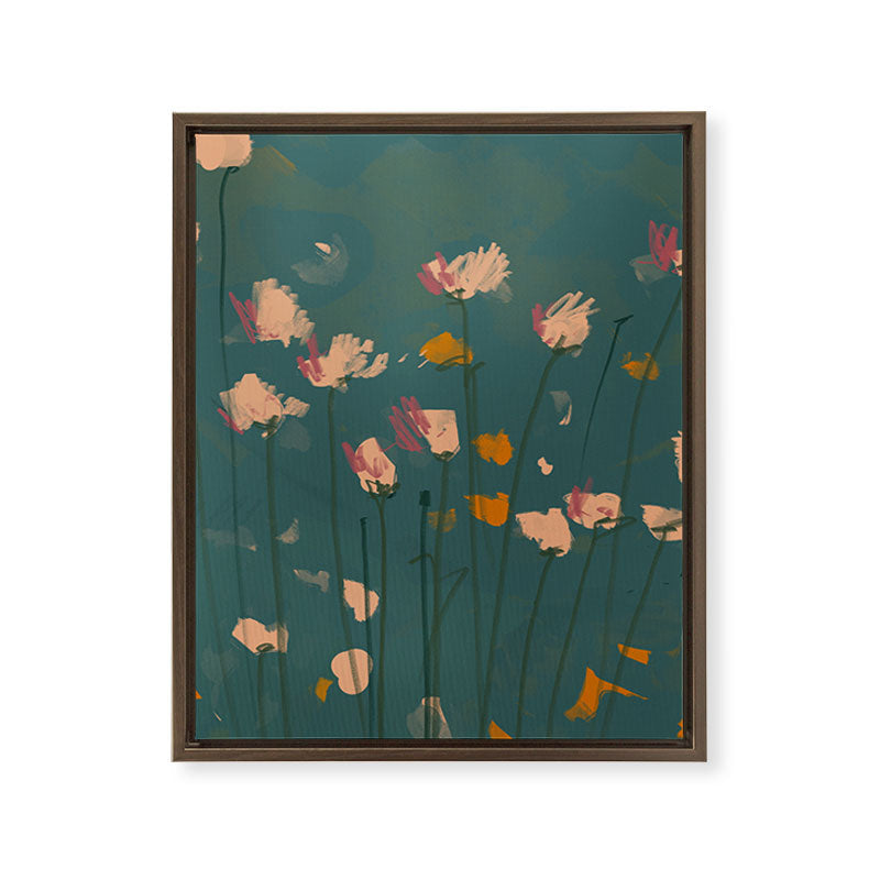 A Field Of Flowers Bloom Framed Canvas Print