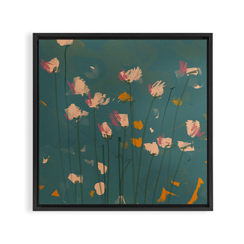A Field Of Flowers Bloom Framed Canvas Print
