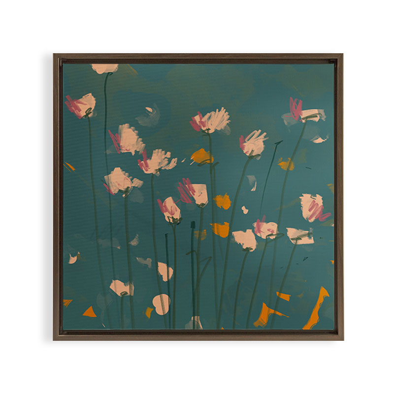 A Field Of Flowers Bloom Framed Canvas Print