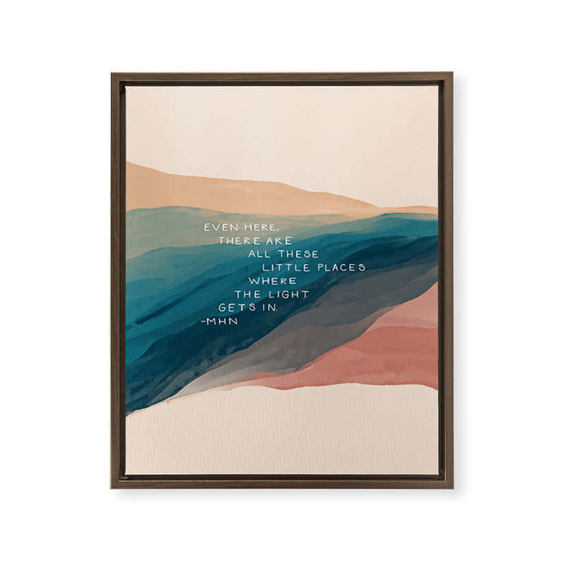 "Even Here, There Are All These Little Places Where The Light Gets In." Framed Canvas Print