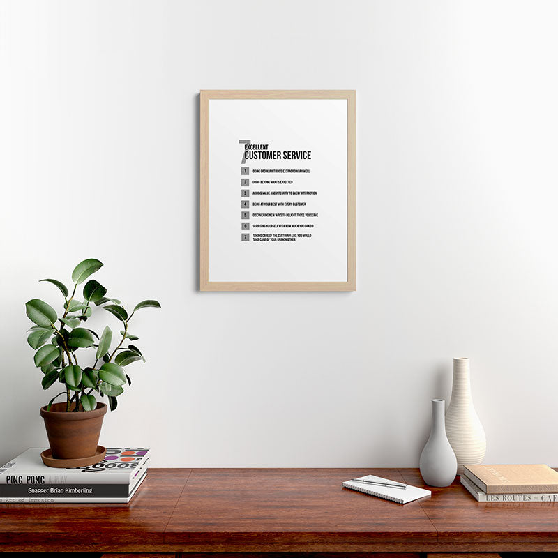 7 Excellent Customer Service, Customer Service Quotes, Quote To Print Framed Art Print