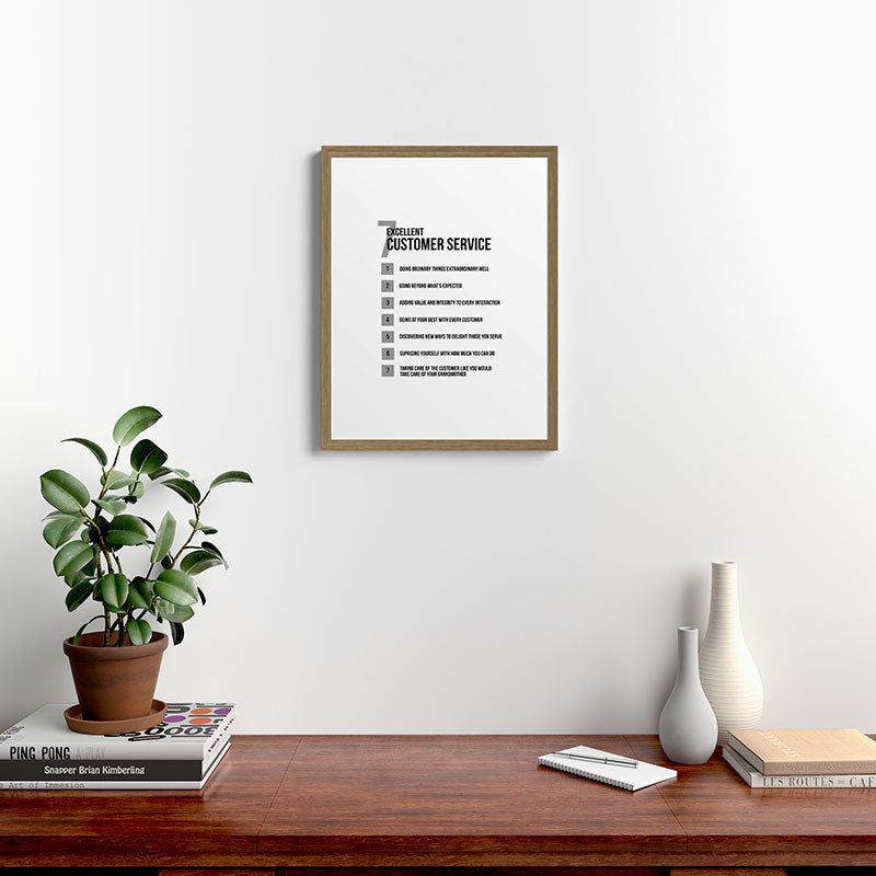7 Excellent Customer Service, Customer Service Quotes, Quote To Print Framed Art Print