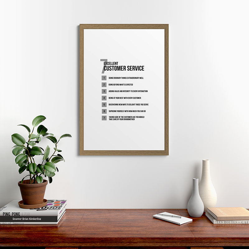 7 Excellent Customer Service, Customer Service Quotes, Quote To Print Framed Art Print