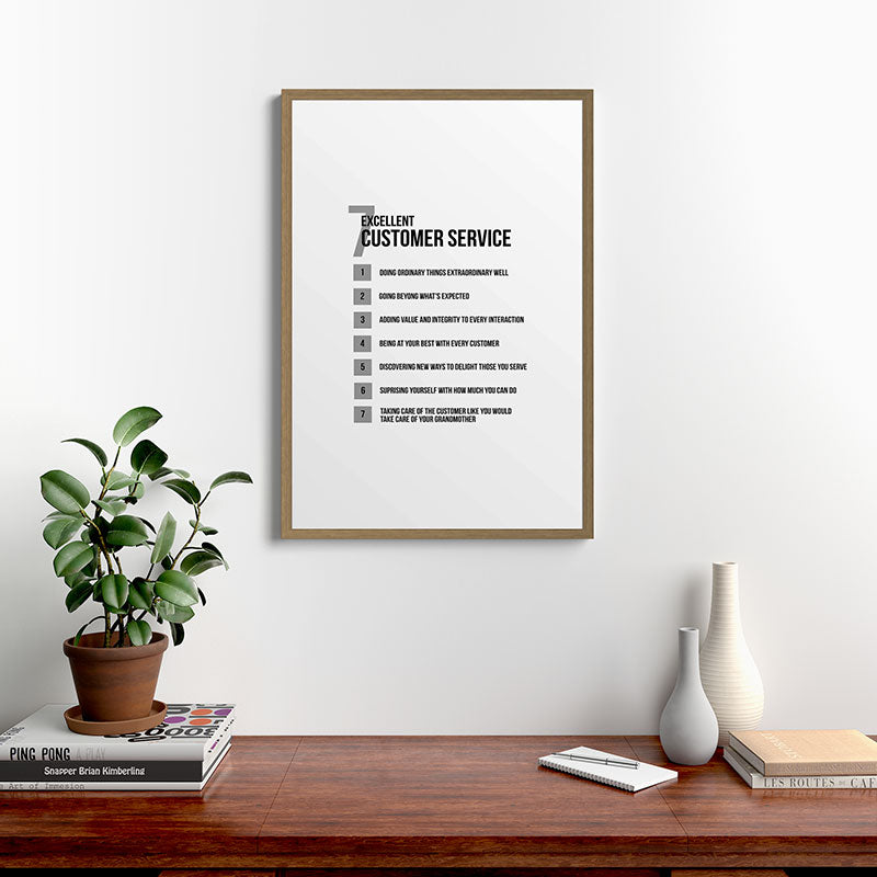 7 Excellent Customer Service, Customer Service Quotes, Quote To Print Framed Art Print