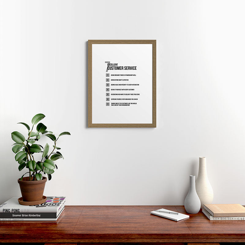 7 Excellent Customer Service, Customer Service Quotes, Quote To Print Framed Art Print