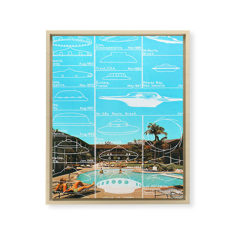 60s UFO sightings Framed Canvas Print