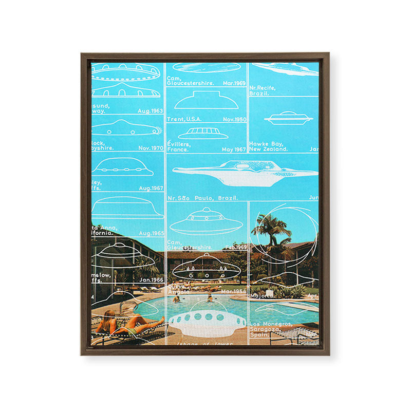 60s UFO sightings Framed Canvas Print