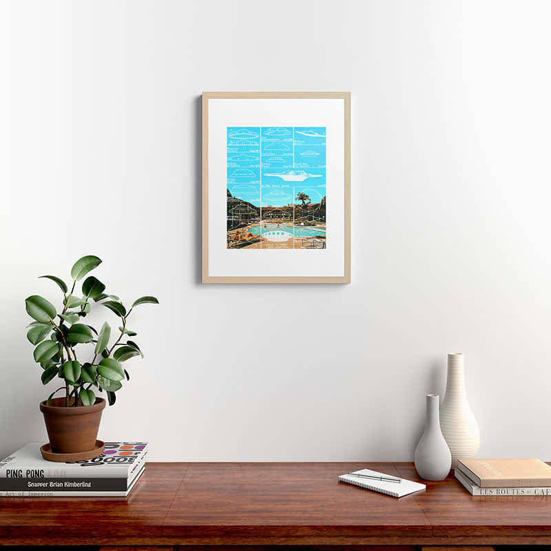60s UFO sightings Framed Art Print