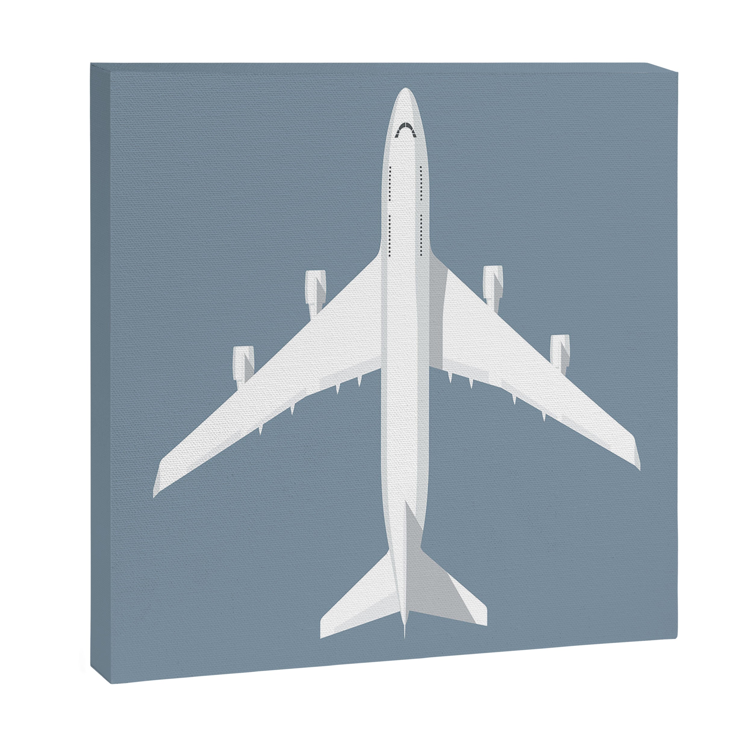 747-400 Jumbo Jet Airliner Aircraft - Slate Canvas Print
