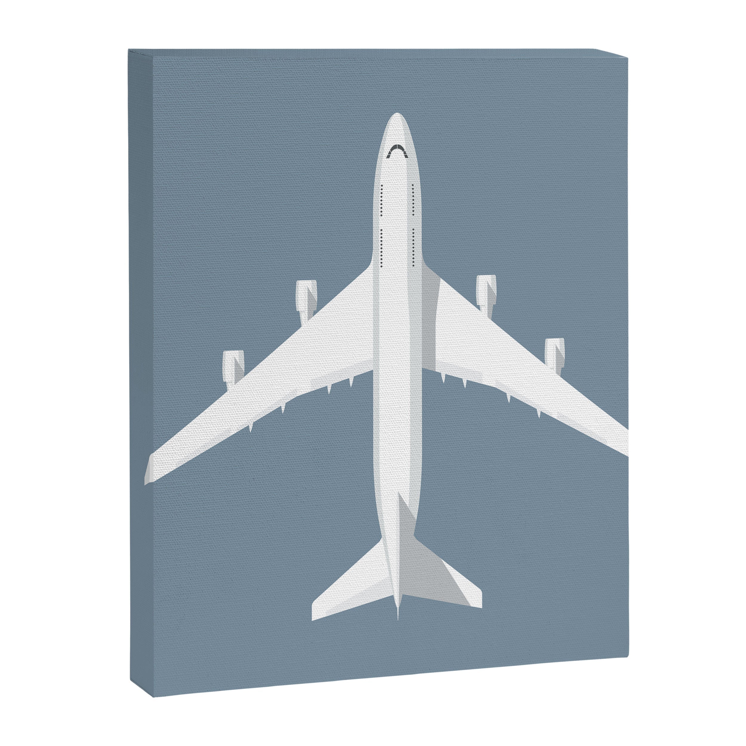 747-400 Jumbo Jet Airliner Aircraft - Slate Canvas Print