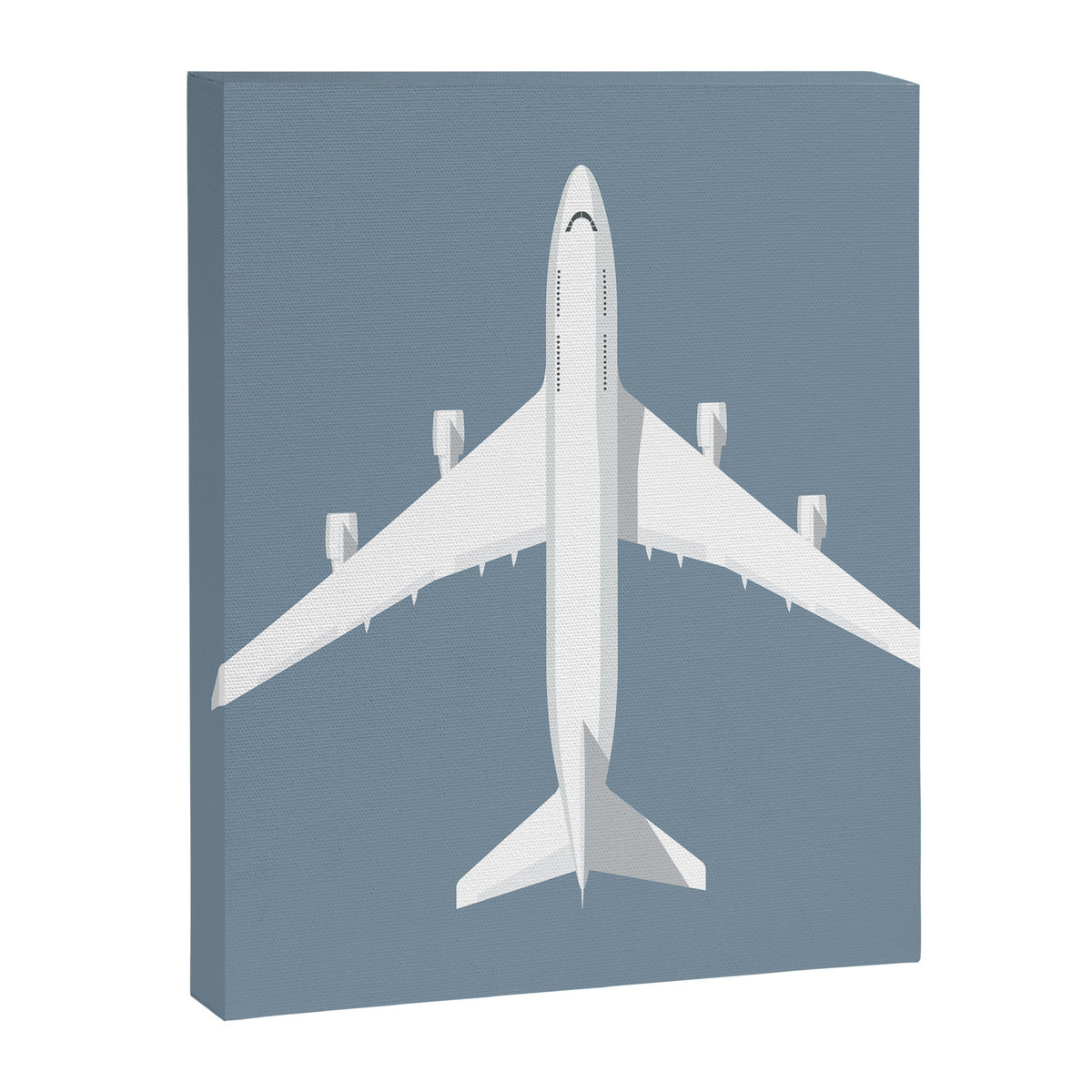 747-400 Jumbo Jet Airliner Aircraft - Slate Canvas Print