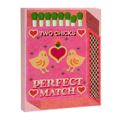 2 Chicks Perfect Match Vintage Matchbox Light Pink Palette Canvas Print