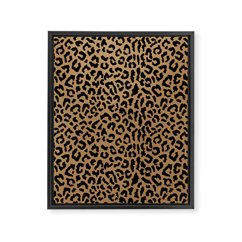 2000s leopard-black on tan Framed Canvas Print