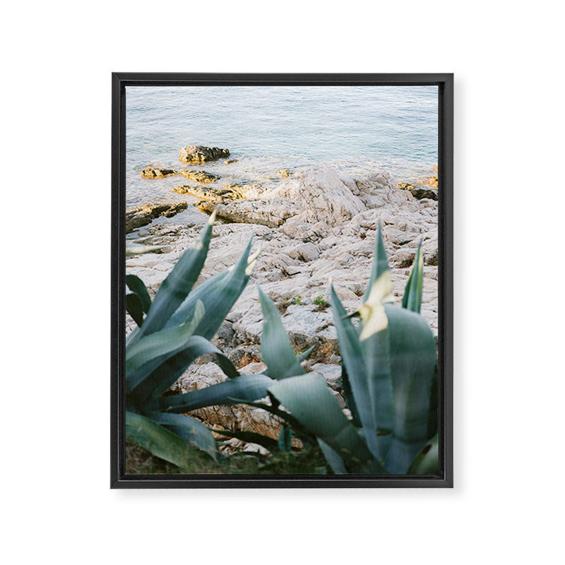 A few steps from the ocean | Fine art Croatia travel photography print | Coastal sea wall art Framed Canvas Print