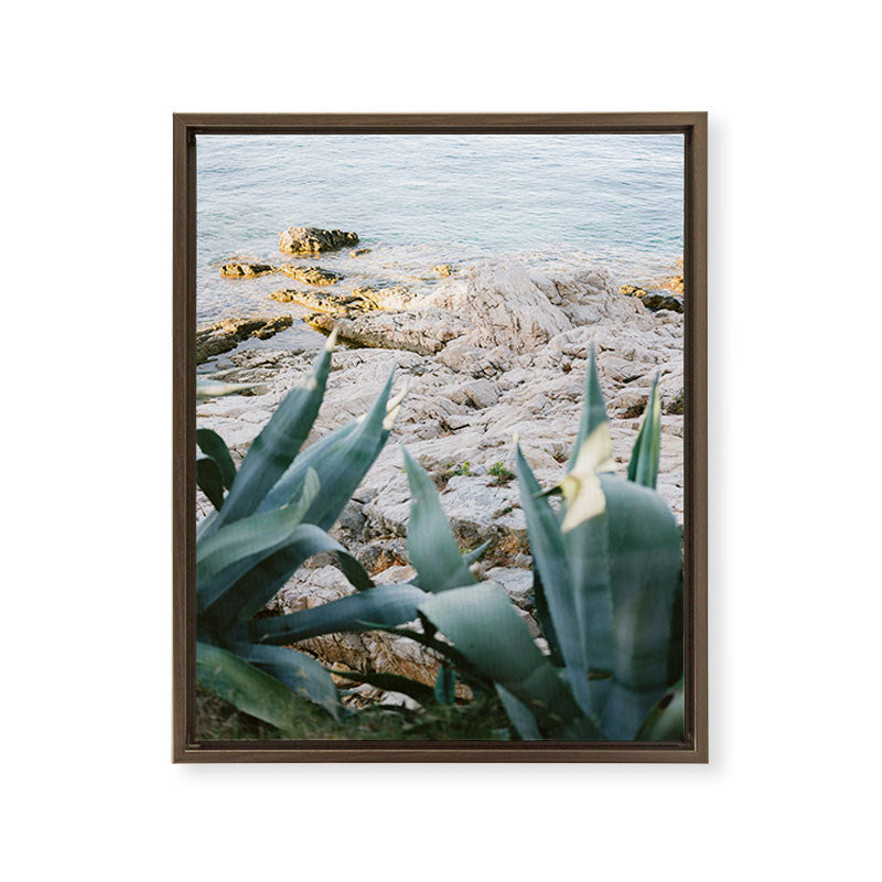 A few steps from the ocean | Fine art Croatia travel photography print | Coastal sea wall art Framed Canvas Print