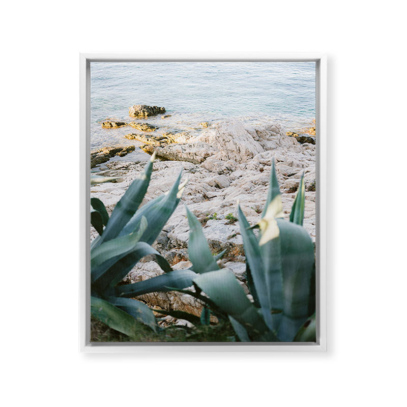 A few steps from the ocean | Fine art Croatia travel photography print | Coastal sea wall art Framed Canvas Print