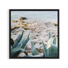 A few steps from the ocean | Fine art Croatia travel photography print | Coastal sea wall art Framed Canvas Print