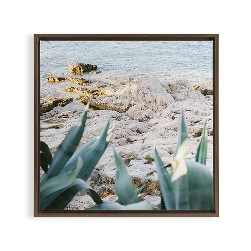 A few steps from the ocean | Fine art Croatia travel photography print | Coastal sea wall art Framed Canvas Print