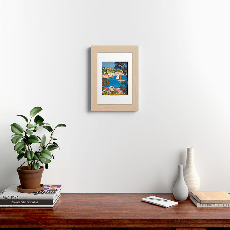 1926 FRANCE Summer On The Cote D'Azur Travel Poster Framed Art Print