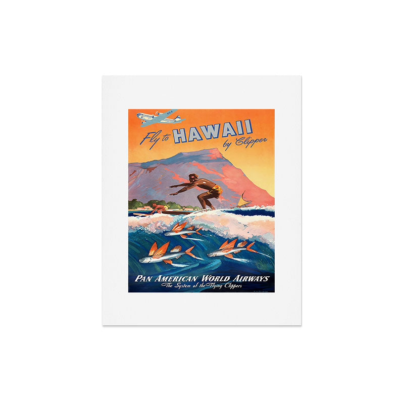 1947 Fly To Hawaii By Clipper Pan American Travel Poster Art Print