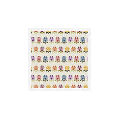 70s Retro Florals Pattern with Linen Texture Art Print