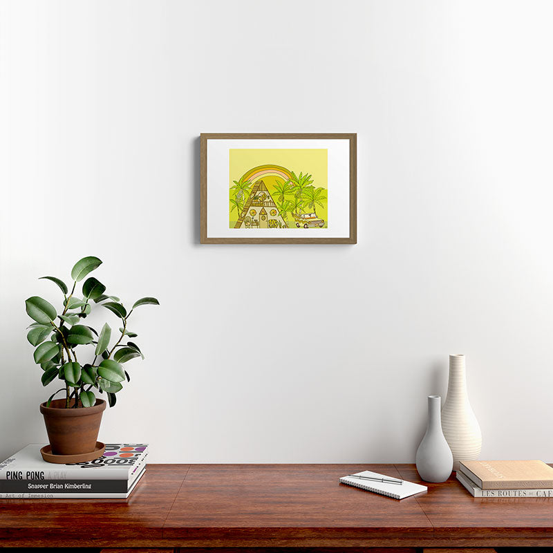 a frame simple living // banana pancakes // retro surf art by surfy birdy Framed Art Print