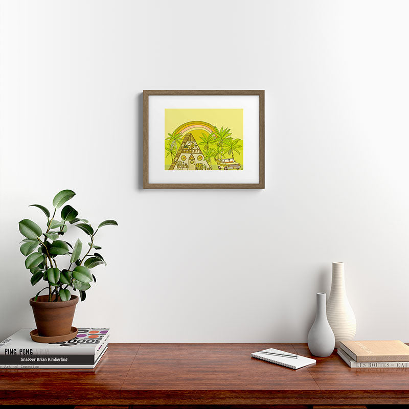 a frame simple living // banana pancakes // retro surf art by surfy birdy Framed Art Print