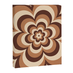 70s Retro Flower Power in Coffee Brown Canvas Print