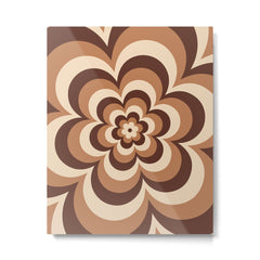 70s Retro Flower Power in Coffee Brown Metal Print