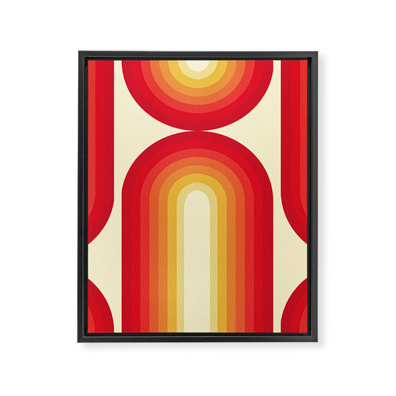 70s Retro Sun Framed Canvas Print