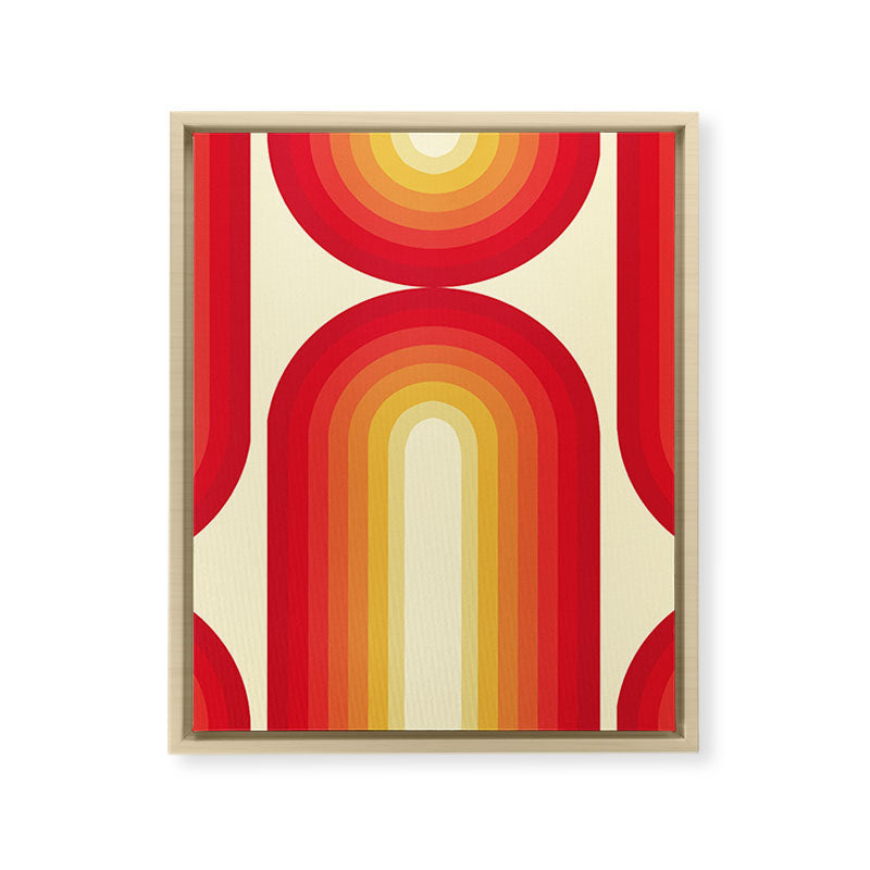 70s Retro Sun Framed Canvas Print