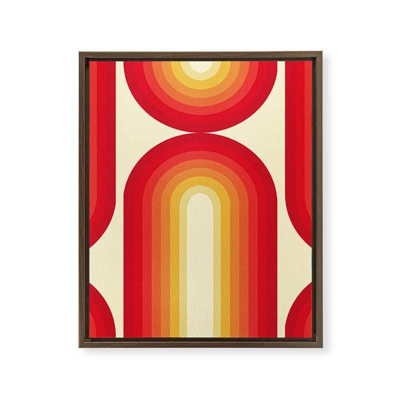 70s Retro Sun Framed Canvas Print