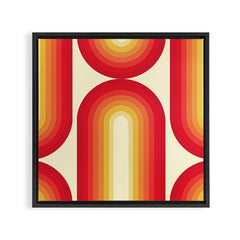 70s Retro Sun Framed Canvas Print