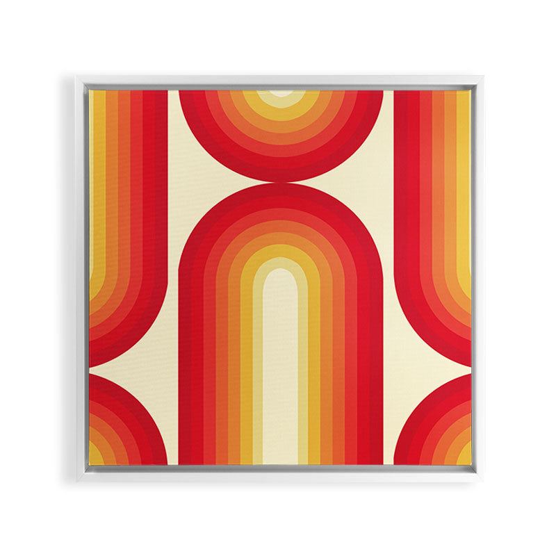 70s Retro Sun Framed Canvas Print