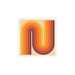 70s Retro Vintage Style Geometric Design 371 Autumn Art Print