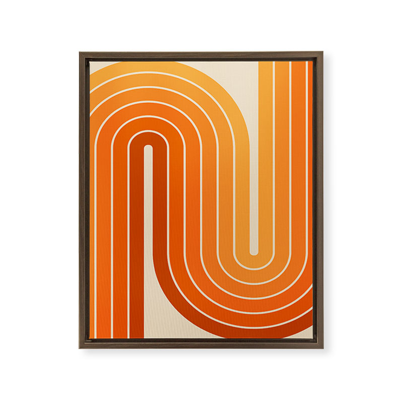 70s Retro Vintage Style Minimal Design 553 Framed Canvas Print