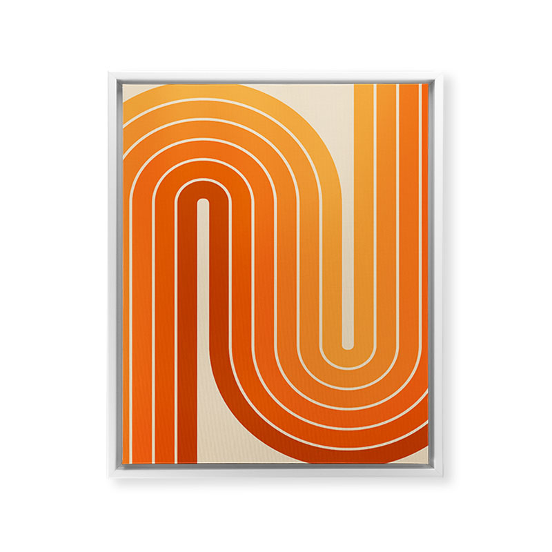 70s Retro Vintage Style Minimal Design 553 Framed Canvas Print