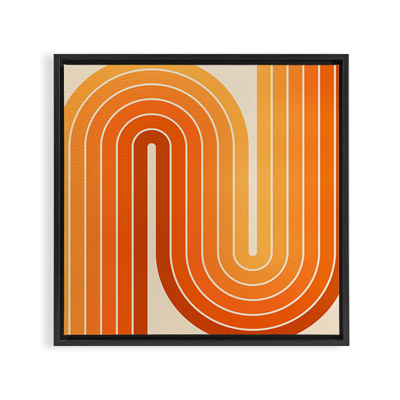 70s Retro Vintage Style Minimal Design 553 Framed Canvas Print
