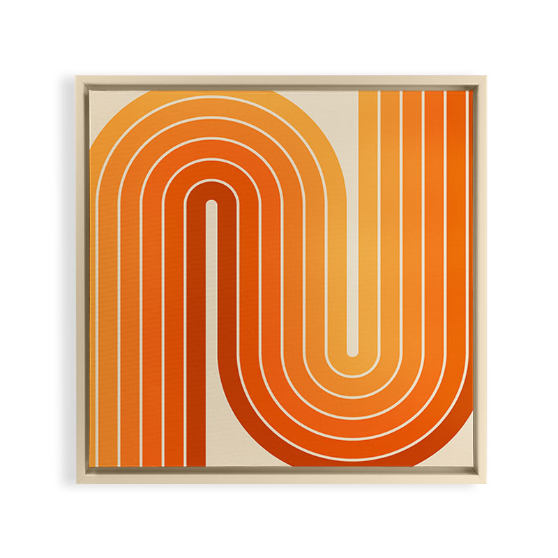 70s Retro Vintage Style Minimal Design 553 Framed Canvas Print