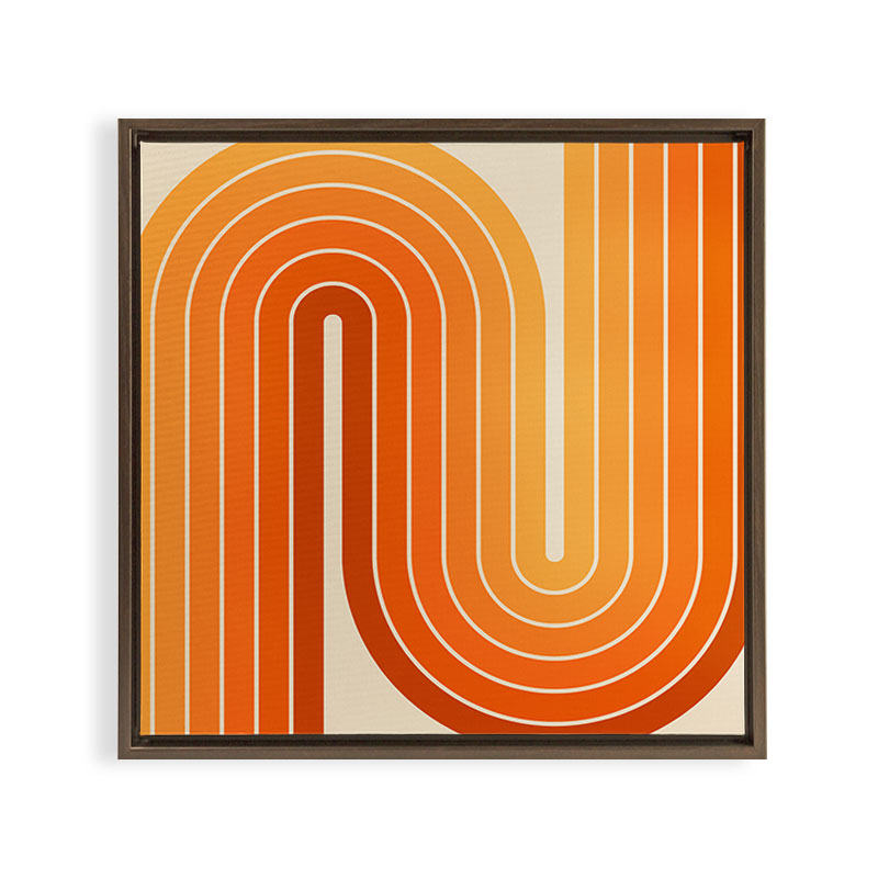 70s Retro Vintage Style Minimal Design 553 Framed Canvas Print